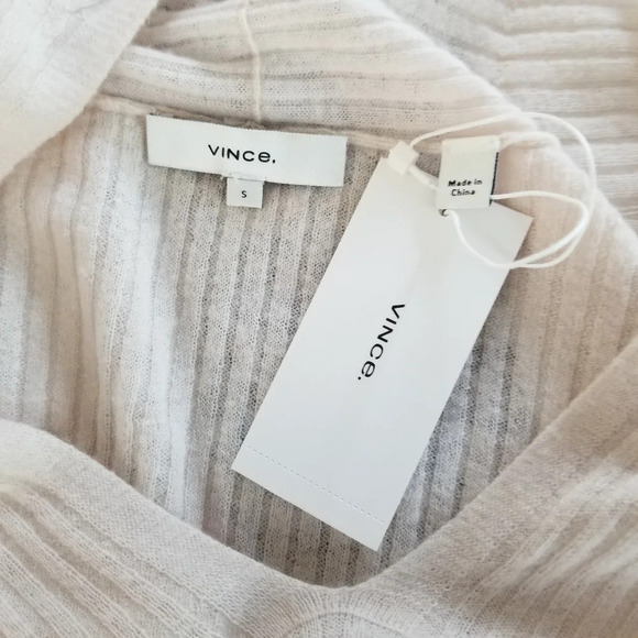 NWT Vince Ribbed Wool/Cashmere V-Neck Sweater S - Picture 5 of 8